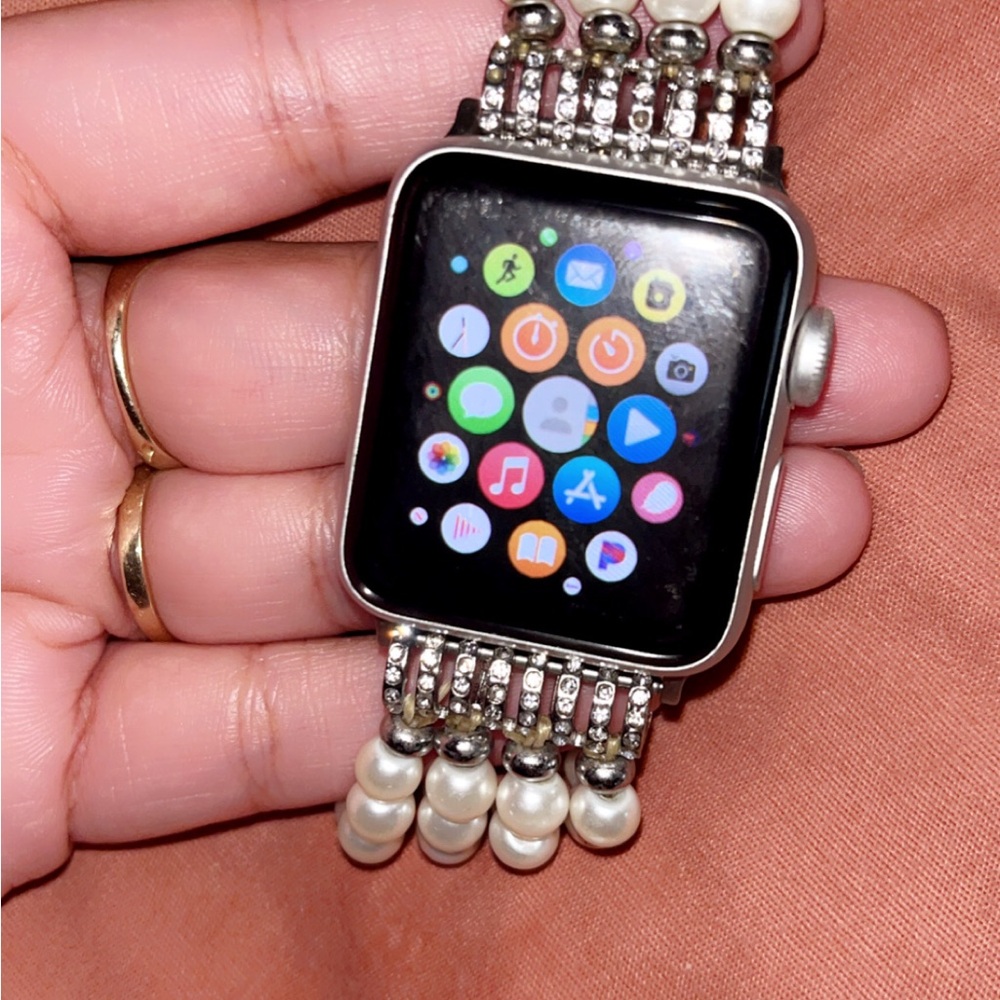Apple Silver and Black Smartwatch with Elegant Design